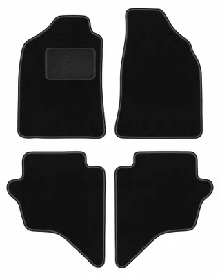 Productafbeelding van Velours automatten voor Ford Ranger MK2 2007-2012 – 4-delig, zwart, op maat – Wielganizator LUX