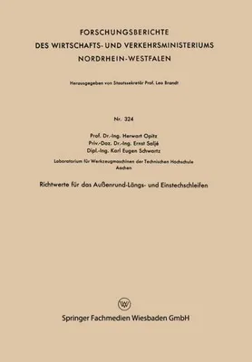 Zdjęcie produktu dla Richtwerte für das Außenrund-Längs- und Einstechschleifen