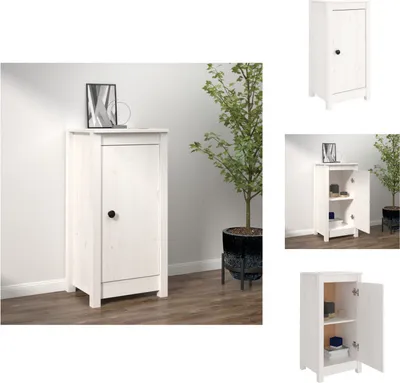 Produktbild von vidaXL Sideboard Weiß 40x35x80 cm Massivholz Kiefer -  Sideboards