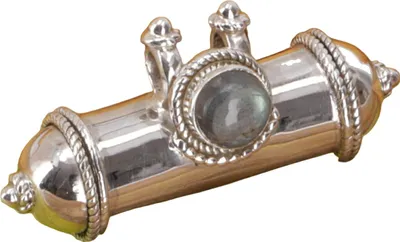Produktbild von Silberanhänger Kleine Kapsel - Labradorit, Türkis, SterlingSilber, 3,5*1,9*1 cm, Anhänger & Amulette aus Silber