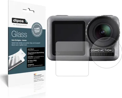 Produktbild von 2x Schutzfolie für DJI Osmo Action matt - Anti-Shock 9H Folie dipos Glass Kunststoffglas