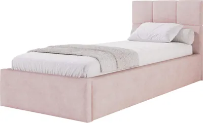 Produktbild von Moebelpaket Bett 100x200 cm, Bett Azurro S07, Polsterbett mit Stauraum, Modern Einzelbett mit Einem Metallrahmen Rosa