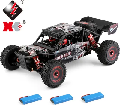 Produktbild von Wltoys 124016 V2 1/12 4WD 2,4G RC Auto Bürstenloser Wüstentruck Geländewagen Modelle Hohe Geschwindigkeit 75km/h Metallchassis mit 3 Batterien