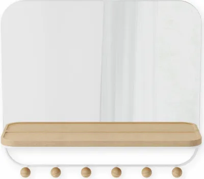 Image de UMBRA ESTIQUE Miroir mural Miroir de vestiaire avec tablette blanc 1018031-660