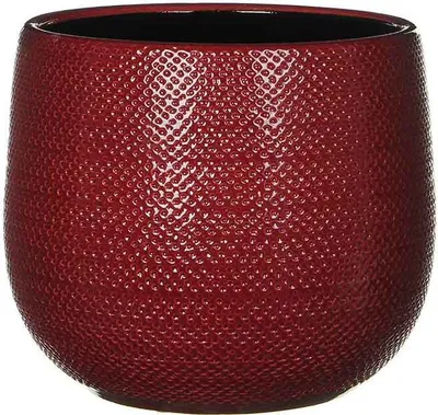 Produktbild von Mica Decorations Blumentopf - rot- gerippt - Keramik - 25 x 20 cm