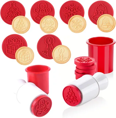 Obrázek produktu pro Sada razítek na sušenky s vánočními motivy, 6 různých tvarů, vhodná pro sušenky a fondant