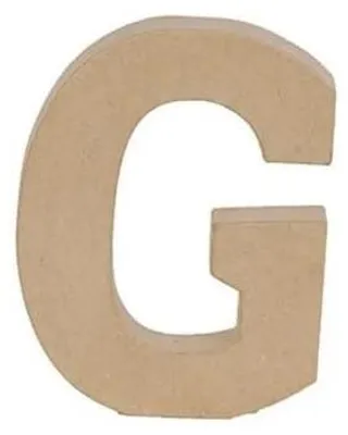 Produktbild von Packung mit 3 Papier-Buchstabenhaltern „G“, 15 x 2,5 x 20 cm, Kraftbraun