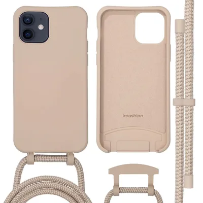 Imagen del producto de Cubierta trasera de color con cordón desmontable con MagSafe para Apple iPhone 12 (Pro) - Nude