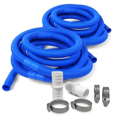 Produktbild von SET> 2x 6,00m Schwimmbad Schlauch, blau Ø 32mm