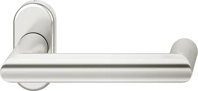 Produktbild von FSB Rahmentürdrücker 09 1016 mit Hochhaltefeder ovale Rosette Alu silber