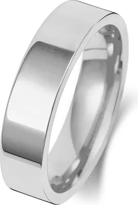 Produktbild von Schwerer 9 Karat (375) Weißgold 5mm Flach Court Form Herren/Damen - Trauring/Ehering/Hochzeitsring, 55 (17.5); TRS151679KWRSO