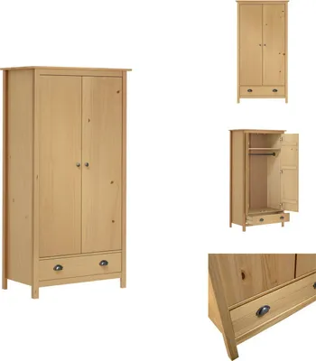 Image de vidaXL Armoire avec 2 portes Hill 89x50x170 cm Pin massif - Armoires