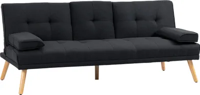 Produktbild von Schlafsofa, Gästebett, verstellbare Rückenlehne, klappbarer Tisch, 181x77x78 cm, Schwarz