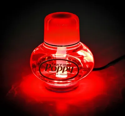 Produktbild von Original Poppy Lufterfrischer mit roter LED Beleuchtung 24 Volt, Duft Inhalt 150 ml, Duft Gardenie