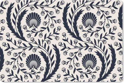 Produktbild von MuchoWow® Schreibtischunterlage Muster - Blume - Schwarz 60x40 cm - XXL Mauspad - Großes Mauspad
