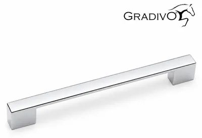 Produktbild von Möbelgriff, Schrankgriff, Bügelgriff Chrom, Lochabstand 96-128 mm
