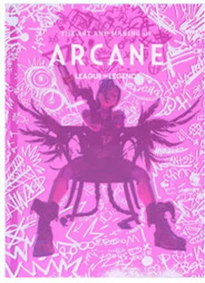 A stylized illustration of a character from Arcane, with text overlay.