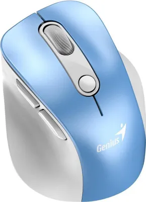 Zdjęcie produktu dla Mysz Genius Ergo 9000S Pro, bezprzewodowa, Bluetooth, 2400 DPI, ładowalna, RGB, niebieska