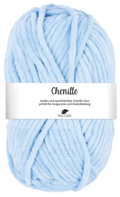 Produktbild von Pro Lana CHENILLE 100 g samtig weich und stabiles Chenille Garn 110 m Farbe 056 - hellblau