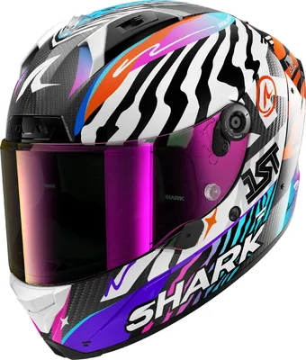 Produktbild von Shark Aeron Speed Fancy Carbon Helm, weiß/orange, S (55/56)