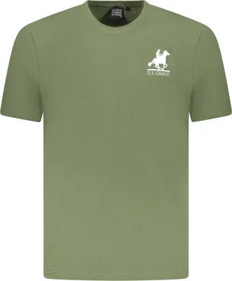Immagine prodotto di T-shirt da uomo di tendenza: manica corta, collo rotondo, con stampa in verde