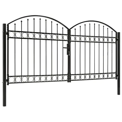 Obrázok produktu pre vidaXL Brána ASSEN Dvojkrídlová s oblúkovým zakončením, oceľová, 300 x 125 cm