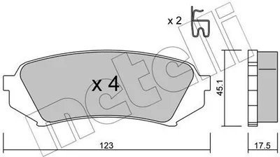 Produktbild von METELLI Bremsbeläge Satz Hinten Bremsklötze für TOYOTA LAND CRUISER 100 (UZJ100) 22-0453-0