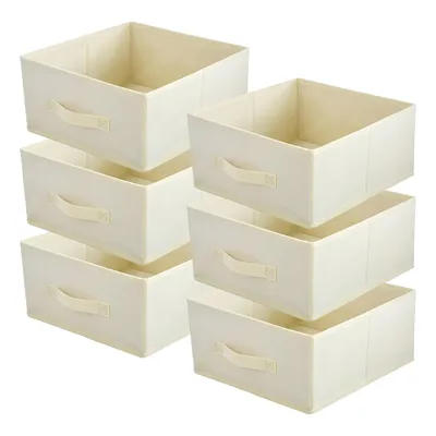 Produktbild von Lavita Storage Box faltbar 31x31x15 cm, Schubladen-Organizer für Kleidung, praktische Aufbewahrung & Ordnung, Creme, 6 stück