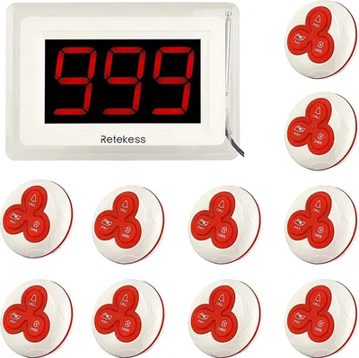 Obrázok produktu pre Bezdrôtový volací systém Retekess T114 Restaurant Pager s 3 režimami hovoru a 6 okamžitými melódiami pre reštauráciu Bar Hotelovú zmrzlináreň
