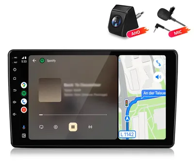 Obrázek produktu pro Autorádio 4+64 GB s kamerou a mikrofonem, kompatibilní s modely Citroen Berlingo B9 a Peugeot Partner (2008-2019), s funkcemi Carplay, Android Auto, GPS navigací, Wi-Fi, Bluetooth, DAB+ a RDS, 9 palců