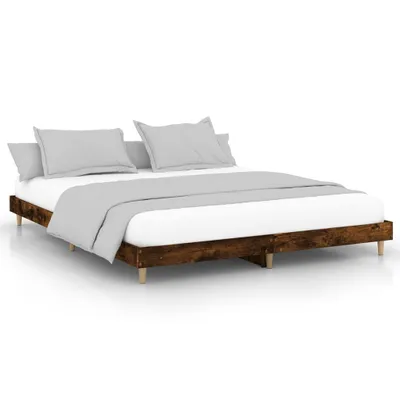 Produktbild von vidaXL Bettgestell ohne Matratze Räuchereiche 150x200 cm Holzwerkstoff