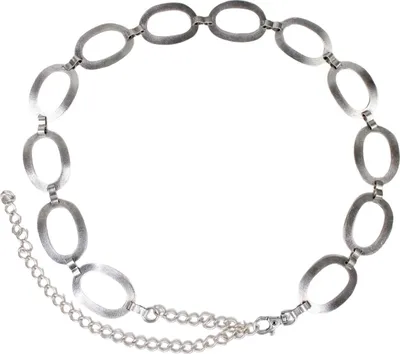 Produktbild von FRONHOFER silberner Kettengürtel mit großen ovalen Ringen, 110 cm