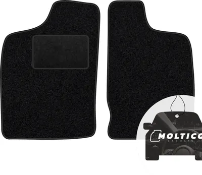Produktbild von moto-MOLTICO Vorne Fußmatten Auto Velours Autoteppiche Schwarz Automatten Set 2-teilig passend für Nissan Navara II 1998-2005