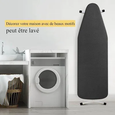 Produktbild von Famanu Bügelbrettbezug 140 x 50 cm - Schwarz mit elastischem Band und Klettverschluss
