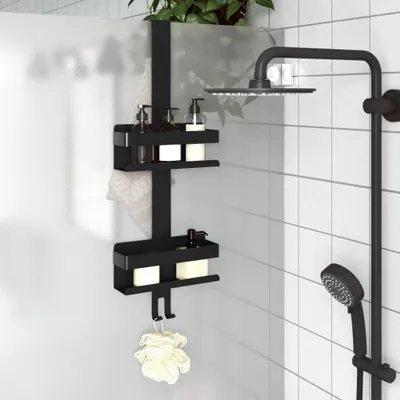 Obrázek produktu pro Sprchový koš Závěsný matný černý Broušená nerezová ocel 304