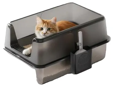 Immagine prodotto di Lettiera per gatti, struttura semichiusa, facile da pulire, nera
