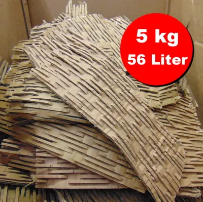 Produktbild von Verpackungsmaterial / Füllmaterial / Packpolster / Pappschreder aus geschredderten Kartonagen, ideale Polstereigenschaften - 56 Liter, 5 kg