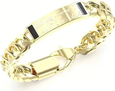 Immagine prodotto di Bracciale da uomo placcato oro con scritta JUMB04401JWYG - Lunghezza: 19 cm.