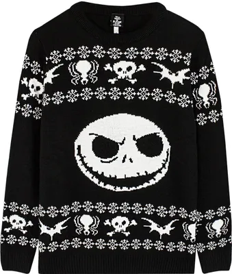Produktbild von Nightmare Before Christmas - sveter pre mužov/dámy Uni NS6340 (XS) (čierna/biela)