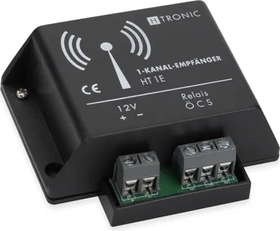 Immagine prodotto di H-Tronic Ricevitore a 1 canale HT1E 1618260 Frequenza radio 868,35 MHz Capacità di commutazione 230V/5A o 24VDC/5 A (1618260)