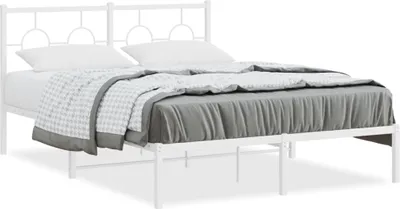 Immagine prodotto di Maison Exclusive - Letto con testiera in metallo bianco 140x190 cm