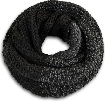 Produktbild von Damen Loopschal Strickschal Schlauchschal Winterschal Grobstrick zweifarbig Neverless® schwarz-dunkelgrau