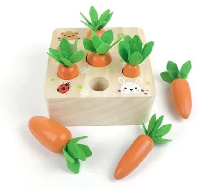 Zdjęcie produktu dla Zabawka drewniana sorter marchewki montessori dla dzieci od 1 roku