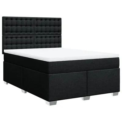 Produktbild von vidaXL Boxspringbett mit Matratze Schwarz 140x200 cm Stoff