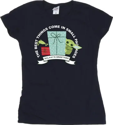 Produktbild von Star Wars - "The Mandalorian Galaxy's Greetings" T-Shirt für Damen BI43495 (L) (Marineblau)