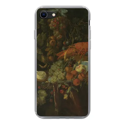 Produktbild von MuchoWow® Handyhülle Schutzhülle Hülle für iPhone 7 Stilleben mit Obst und einem Hummer - Gemälde von Jan Davidsz. de Heem Silikon Softcase Handy Hülle - Kartenhalter