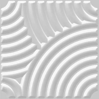 Produktbild von 3D Wandpaneele, Zuckerrohr- & Bambusfaser weiß - 100% Natur Paneele Wandverkleidung (50x50cm JULIA, 1 Platte), Wandverkleidung, Wandpaneele, Deckenplatten