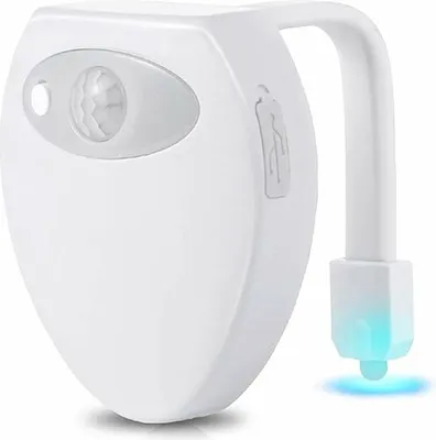 Produktbild von Wiederaufladbare LED-Toilettenlampe 1 Stück, 8-Farb-Beleuchtung, Automatischer Bewegungssensor, Für Toilette Badezimmer Hotels