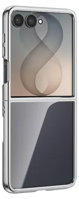 Obrázok produktu pre Puzdro Avizar pre Galaxy Z Flip 8, flexibilné, s otvormi a chrómovým okrajom, strieborné