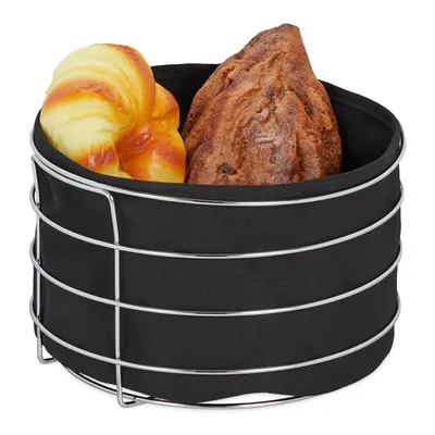 Produktbild von relaxdays Brotkorb Metall mit Stoffeinsatz